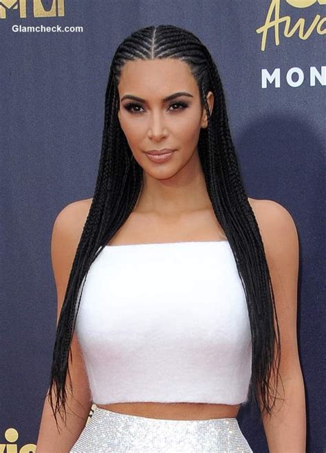 Kim Kardashian Flaunts Cornrow Hairstyle At 2018 Mtv Movie And Tv Awards