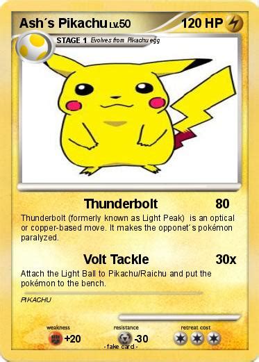 Pokémon Ash S Pikachu 202 202 Thunderbolt My Pokemon Card
