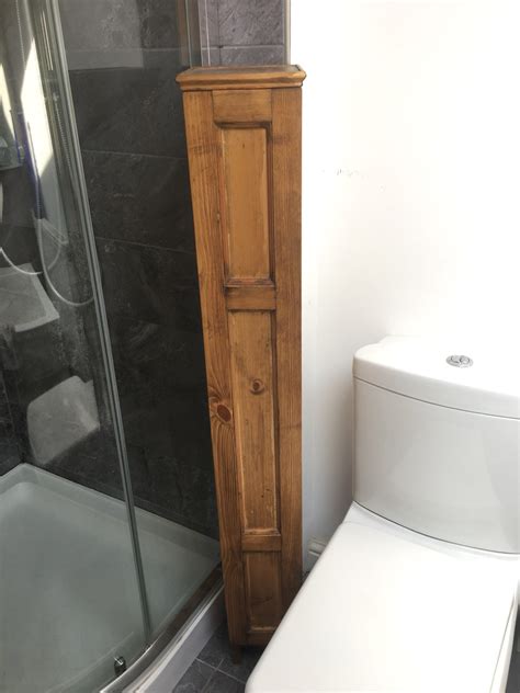 Tall Slim Wooden Bathroom Cabinet Etsy