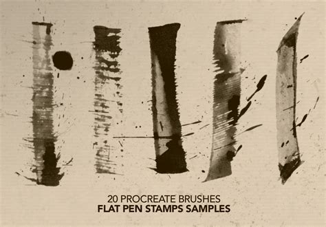 Procreate Flat Pen Stamps On Yellow Images Creative Store