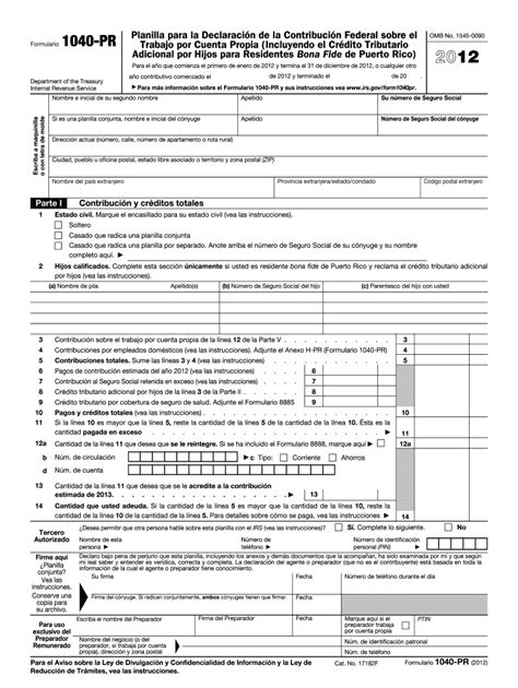 Form 1040 Pr Fill Out And Sign Printable Pdf Template Signnow