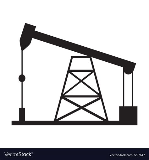 Oil Drilling Rig Silhouette Royalty Free Vector Image