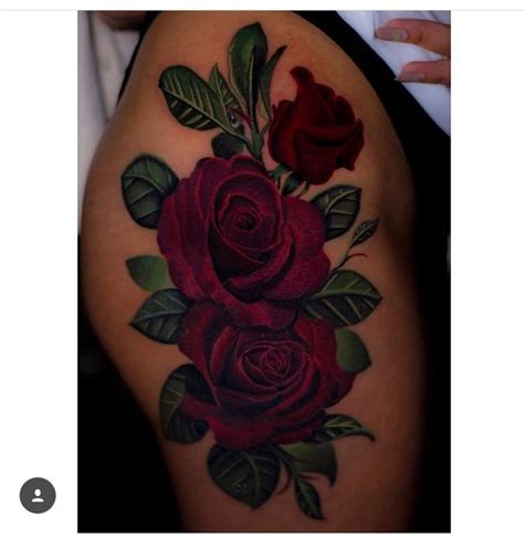 Thigh Rose Tattoo By Cheeseburgerchampion Тату с орхидеями