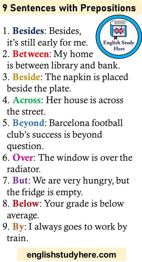 Example sentences of preposition words with adjectives in english. 9 Sentences with Prepositions and Examples Prepositions do ...