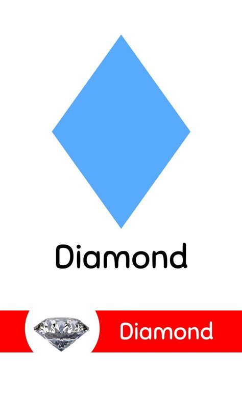 Diamond Shape Flashcard With Example Shape Flashcards For Kids Artofit