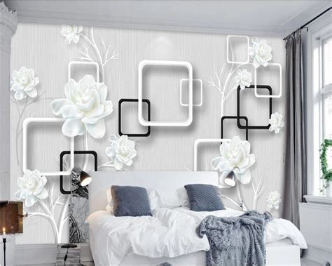 Beibehang Custom Wall Paper White Elegant Ya Flower 3d Photo Wallpaper