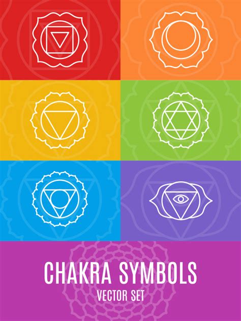 Chakra Symbols And Patterns Vector