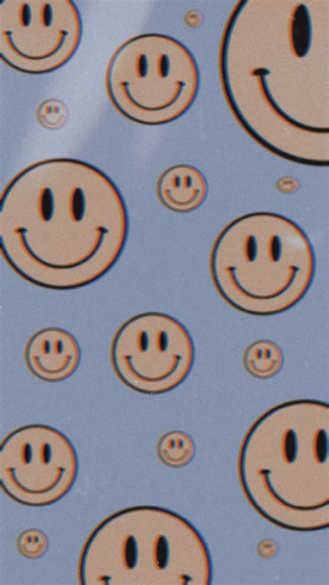 Happy Face Aesthetic Wallpaper Хиппи обои Богемные обои Горошек обои
