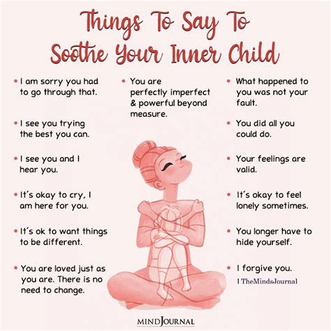 Things To Say To Soothe Your Inner Child Mental Health Quotes