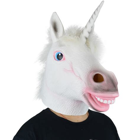 Larpgears Deluxe Novelty Happy Latex Unicorn Mask Halloween Animal Mask