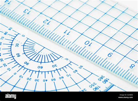 Geometry Ruler With Close Up View Stock Photo Alamy