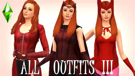 Scarlet Witch Outfit Showcase I Sims 4 I All Outfits Cc Links Youtube