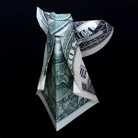 Origami Dollar Small Angel Figurine Miniature T Money Art Etsy