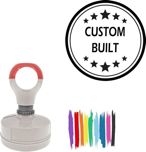Custom Built Round Color Customizable Pre Inked Rubber