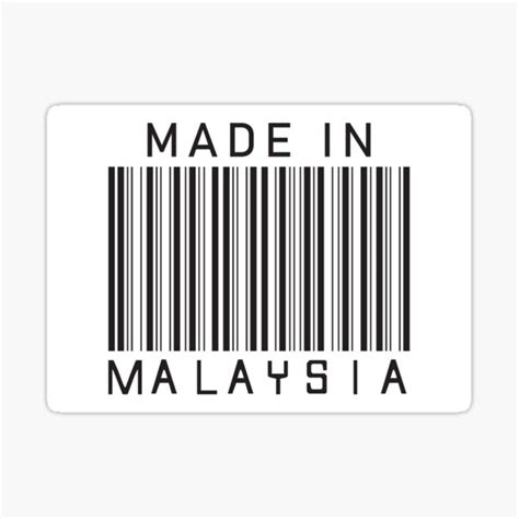 Made In Malaysia Barcode Sticker For Sale By Hockeng Redbubble