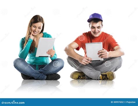 Young People With Tablets Stock Photo Image Of Girl 30997652