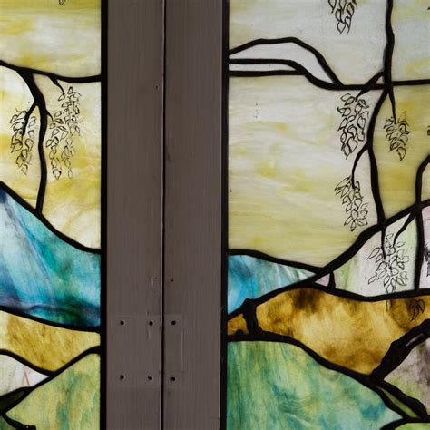 Two Tiffany Style Stained Glass Panels Stained Glass Lassco