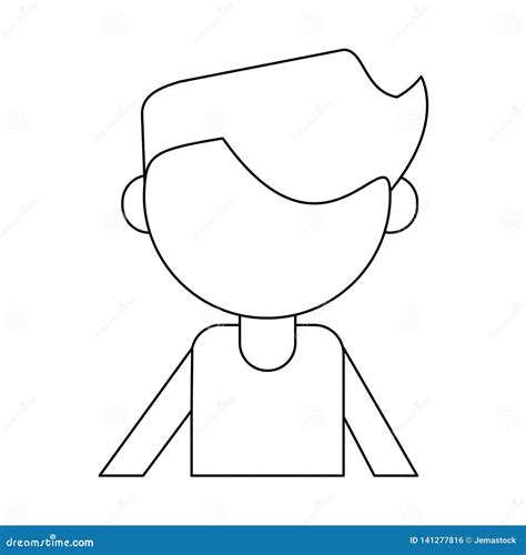 Man Faceless Avatar Isolated In Black And White Stock Vector Illustration Of Profile Adult