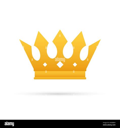 Corona De Rey Aislado Sobre Fondo Blanco Gold Royal Icono Ilustración