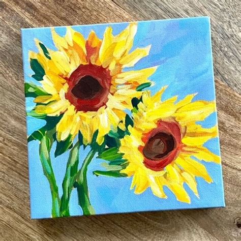 How To Paint Sunflowers With Acrylic Paint New Painting Class On