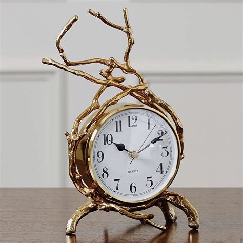 Briar Desk Clock Brass Moniker Home