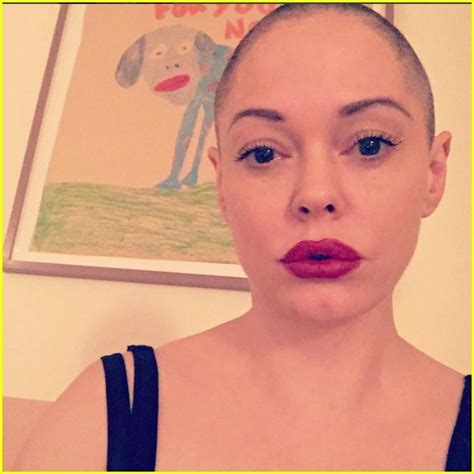 Full Sized Photo Of Rose Mcgowan Shaves Her Head Debuts New Bald Look