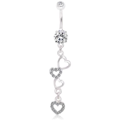 316l Surgical Steel Dangling Hearts Navel Ring Piercings Navel Piercing Navel Rings Belly