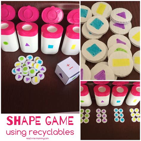 Shapes Game From Recyclables Teach Me Mommy