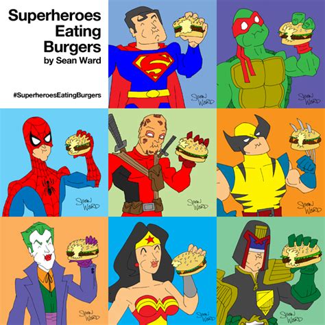 Superheroes Eating Burgers On Behance
