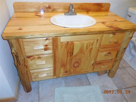Custom Made Knotty Pine Bathroom Vanity By Harrys Cabin Furniture