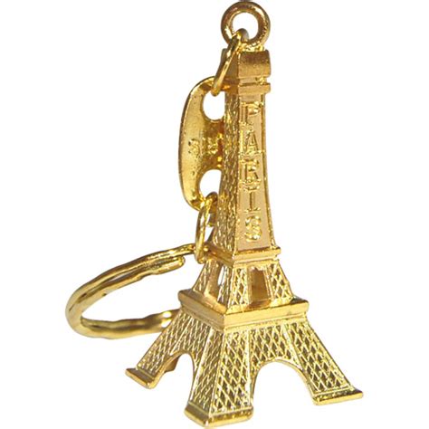 Eiffel Tower Keychains Gold Color Metal