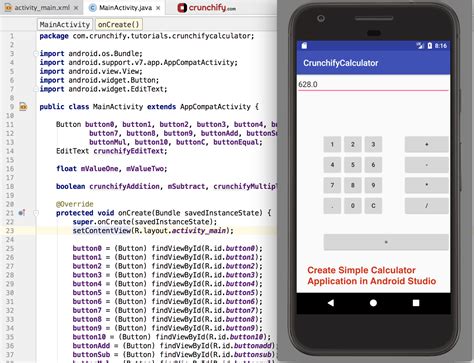 How To Create Simple Calculator Android App Using Android Studio Crunchify