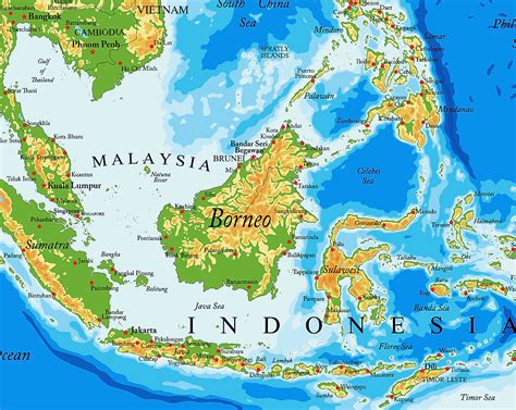 Borneo On The World Map World Map