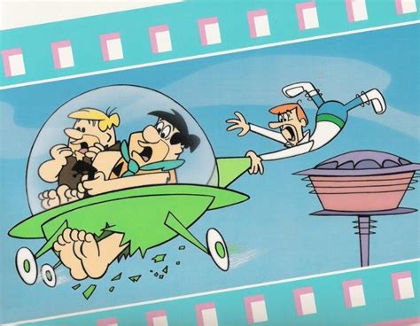 The Flintstones Meet The Jetsons Fred Barney And George Jetson