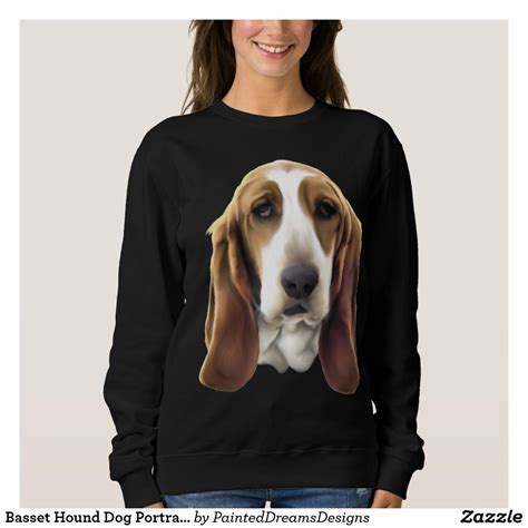 Basset Hound Dog Portrait Print Sweatshirt Mama