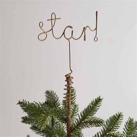Wire Star Word Tree Topper Etsy