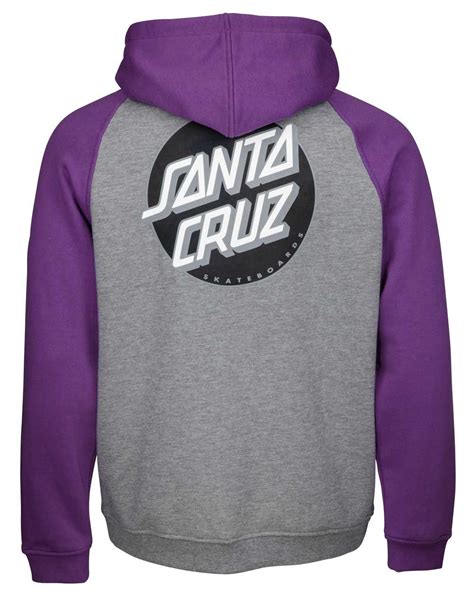 Santa Cruz Mens Full Zip Hoodie Other Dot Purpledark Heather