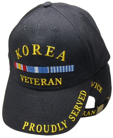 Korea Korean War Veteran Proudly Served Embroidered Hat Black Hat Cap
