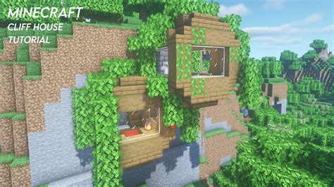 Minecraft How To Build A Cliff House Survival Cliff House Tutorial