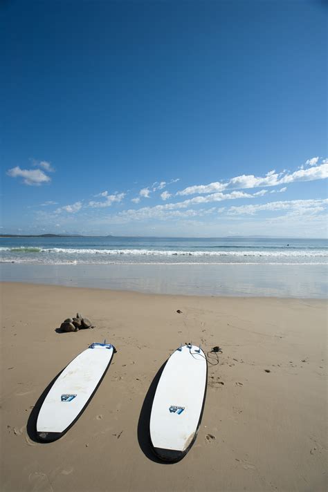 Free Image Of Two Surfboards On A Deserted Beach Freebiephotography