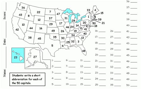 Blank Us State Map Quiz Printable Map