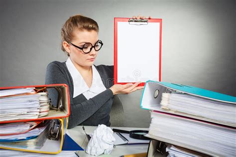 Nerdy Girl Presenting Binder Stock Photos Free And Royalty Free Stock