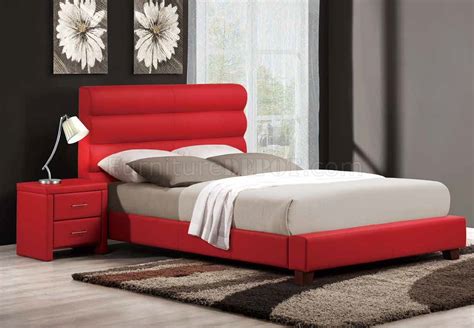 5795 Aven Upholstered Bed By Homelegance In Red Woptions