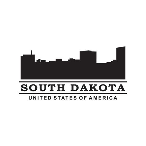 South Dakota Skyline Silhouette Vector Logo 5552435 Vector Art At Vecteezy
