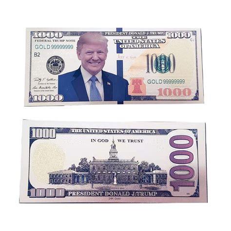 Currency converter the converter shows the conversion of 1 us dollar to malaysian ringgit as of saturday, 12 june 2021. Gold Foil Donald Trump Presidential $1000 Dollar Bill with ...