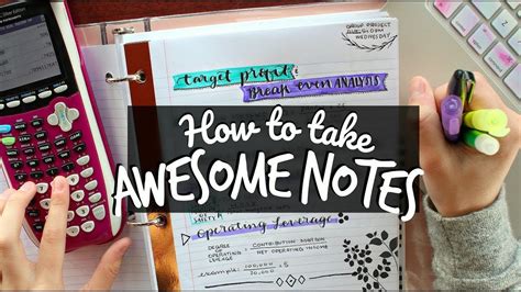 How To Take Awesome Notes Creative Note Taking Hacks Youtube Good