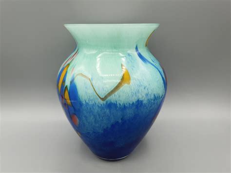Inclusions Blown Glass Vase Soisy Sur École Art Glassworks Etsy