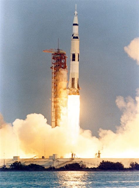 Apollo 13 Yaws Away From The Launch Tower During Lift Off It Has Risen