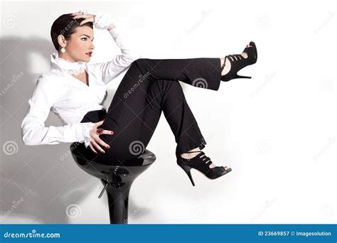Sophisticated Stylish Women Model Stock Image Image Of Body Attitude
