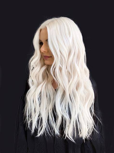 Platinum White Hair With Extensions Beach Wave Hair Hair Waves